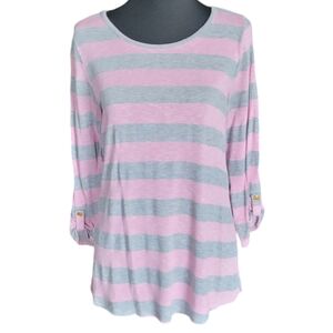 Unbranded long sleeve striped maternity tunic top